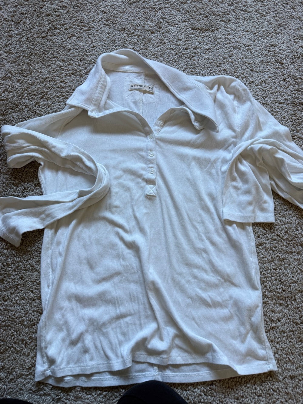 Free People White We The Free Polo Shirt